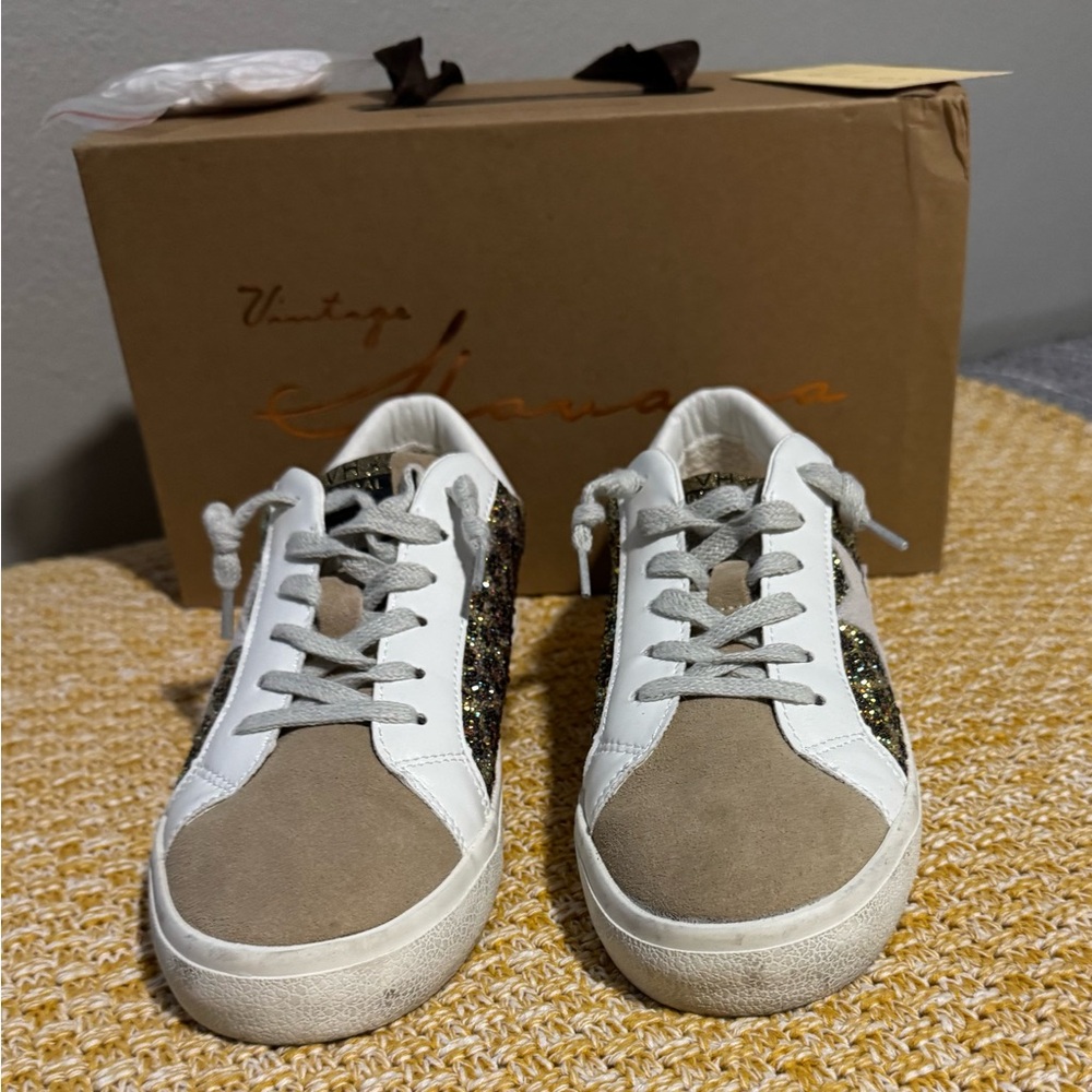 Vintage Havana Brylee Crystal Leopard Sneakers 7.5